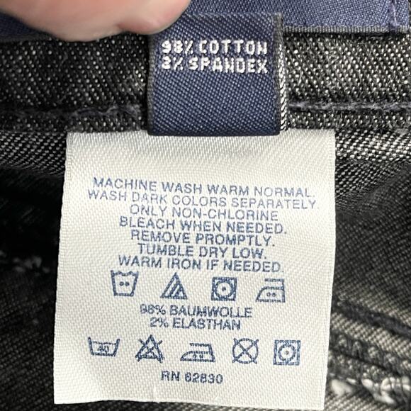 Lands End‎ Women Jeans Size 8 Black Wash Straight Leg Minimalist Classic Staple - Picture 8 of 10